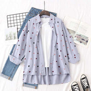 Loose Polka Dot College Style Shirt